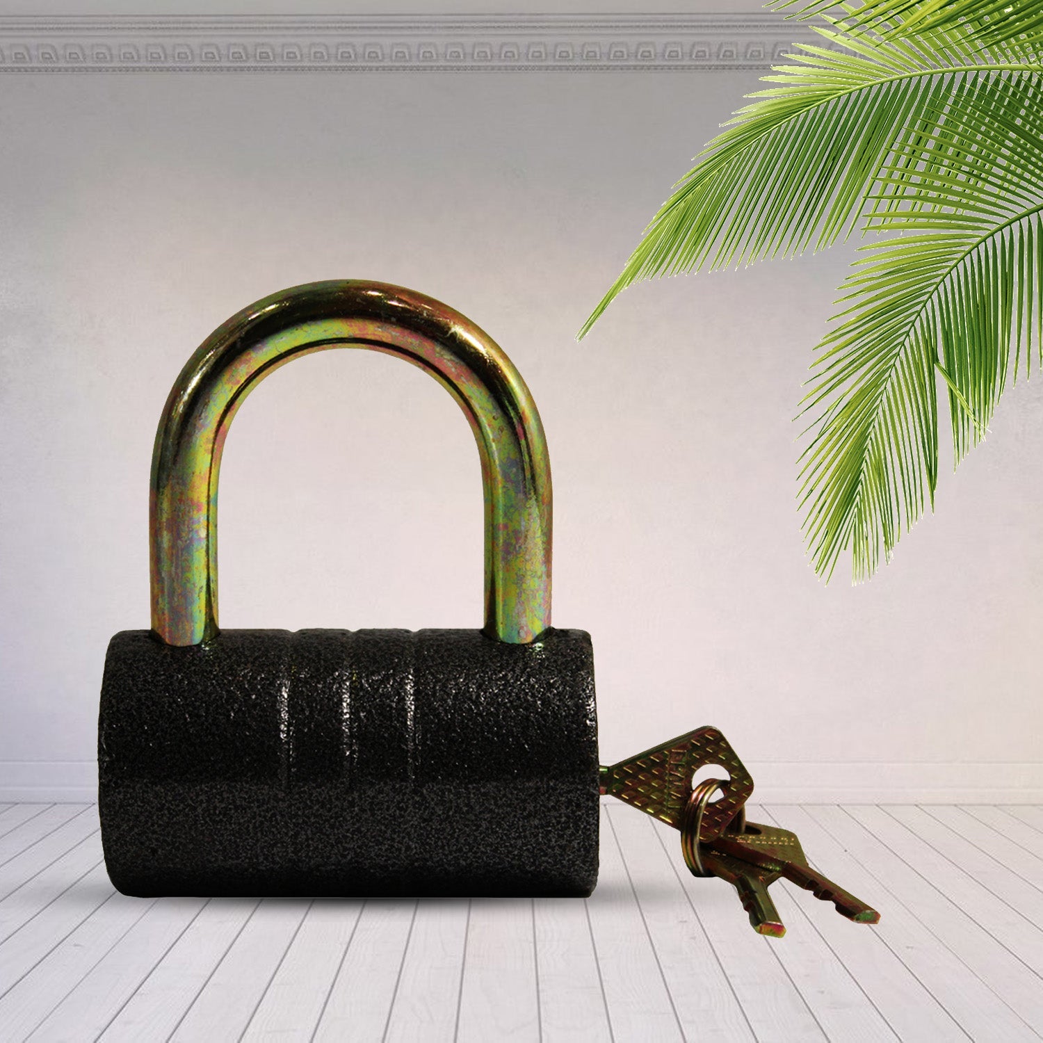 Heavy-Duty Iron Padlock – 82mm Black Spray Lock with Brass Core & 5 Keys, Waterproof & Anti-Theft Heavy-Duty Iron Padlock – 82mm Black Spray Lock with Brass Core & 5 Keys, Waterproof & Anti-Theft